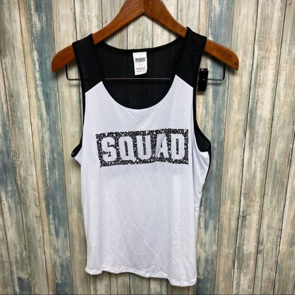 Women's Black and White Squad Tank Top